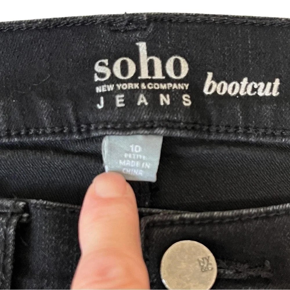 Soho New York & Co. Women’s Black Denim Bootcut Jeans Size 10 Petite